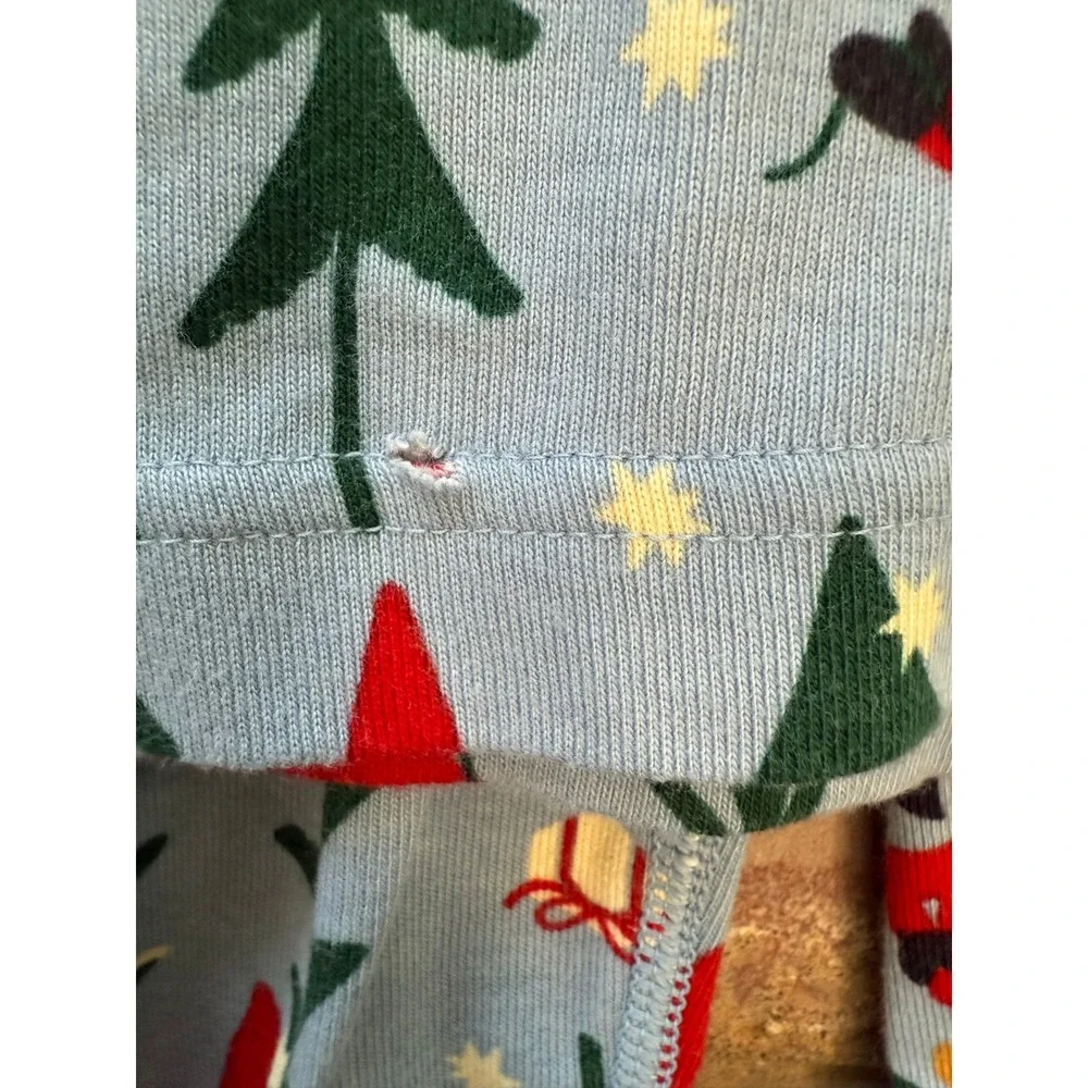 Hanna Andersson Kids Pajamas Organic Gnome Trees Blue‎ Size 12 Christmas PJ